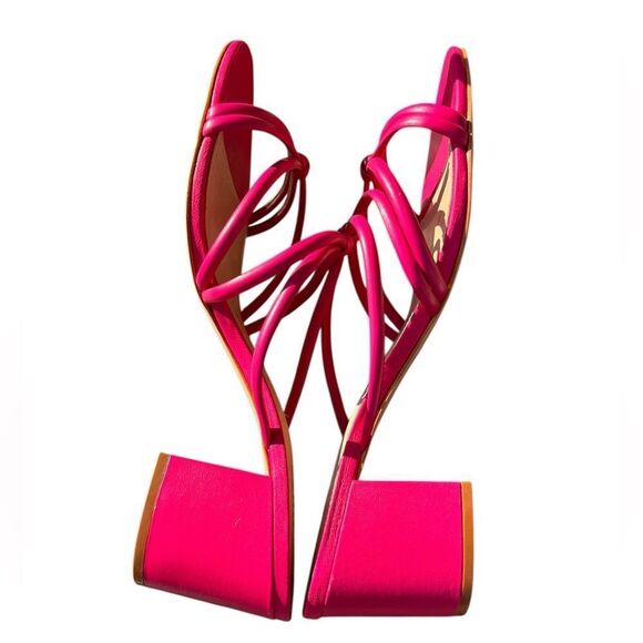 Schultz Pink Princey Block Heeled Strappy Sandals Size 10.5 - Picture 3 of 4